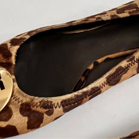 Tory Burch Cheetah Ballet Flats Reva cow hair animal print 7.5 made in Brazil - Picture 9 of 16